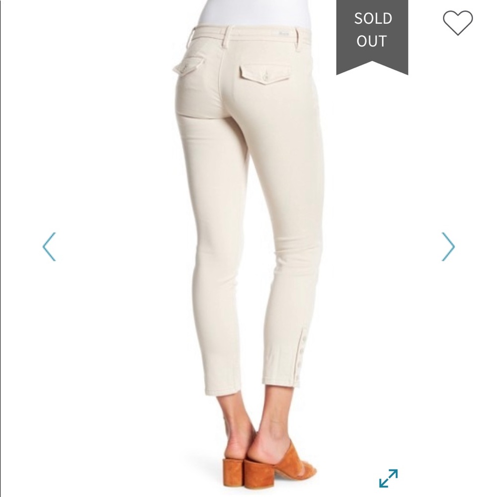 Anthropologie LEVEL 99 Tan Ankle Zipper Slim Twill Pants Jeans 28 - Picture 2 of 9